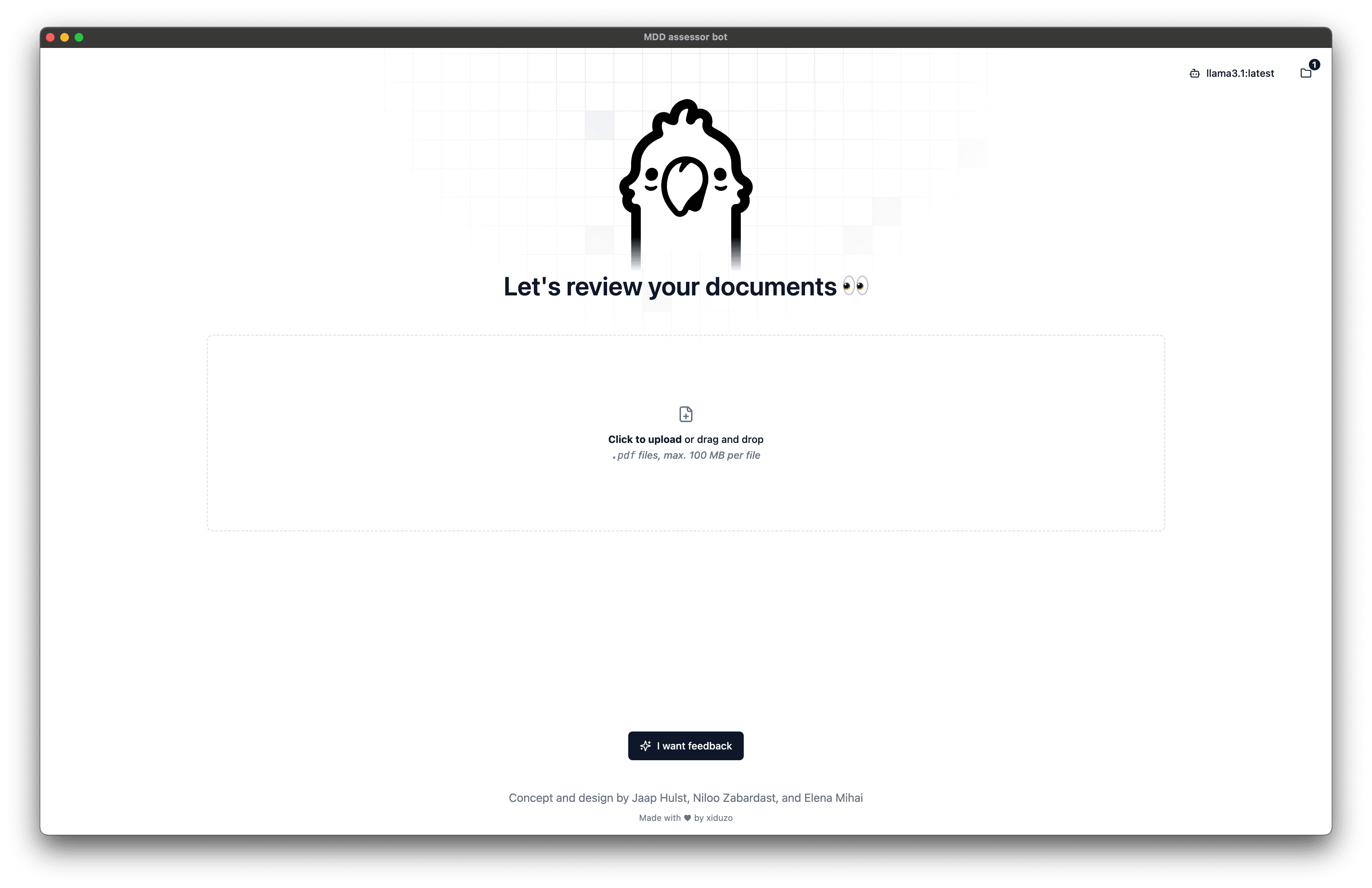 MDD assessor bot demo image