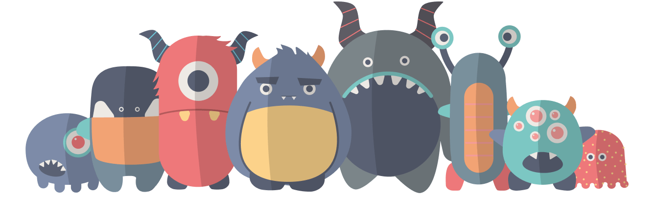 all monsters representing the Cognitive Behavioral Therapy (CBT) worksheet levels of the ladder