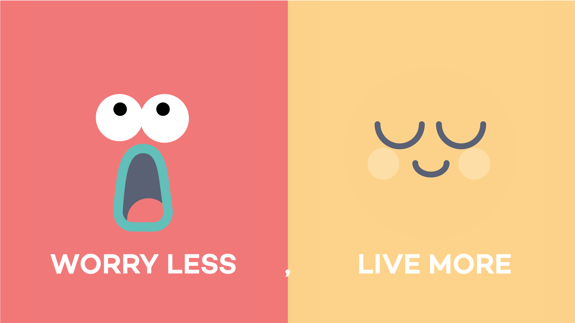 visualization about the goal of the spirit application: worry less, live more